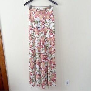 Show Me Your Mumu Lily Lady Maxi Skirt White/pink Floral Print Size Small NEW